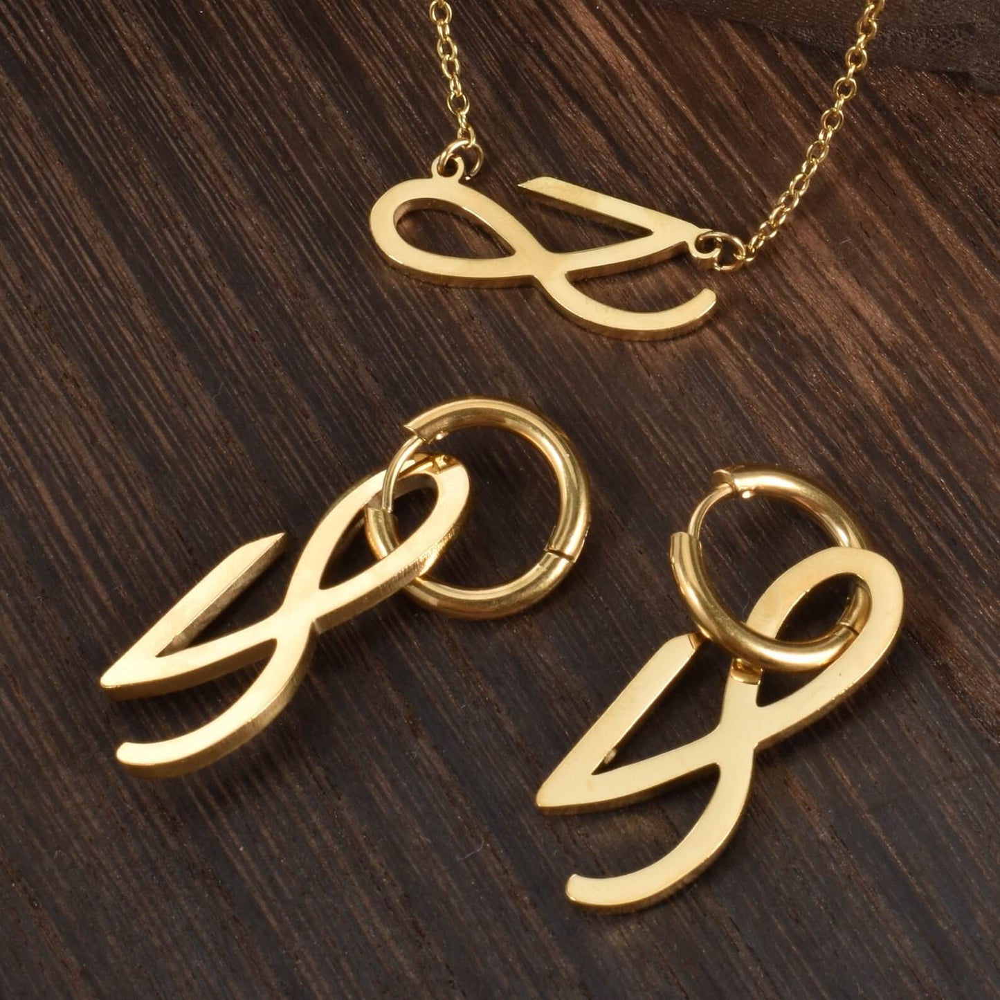JK Golden Earrings & Necklace