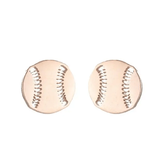 Gold Baseball Earrings