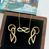 JK Golden Earrings & Necklace