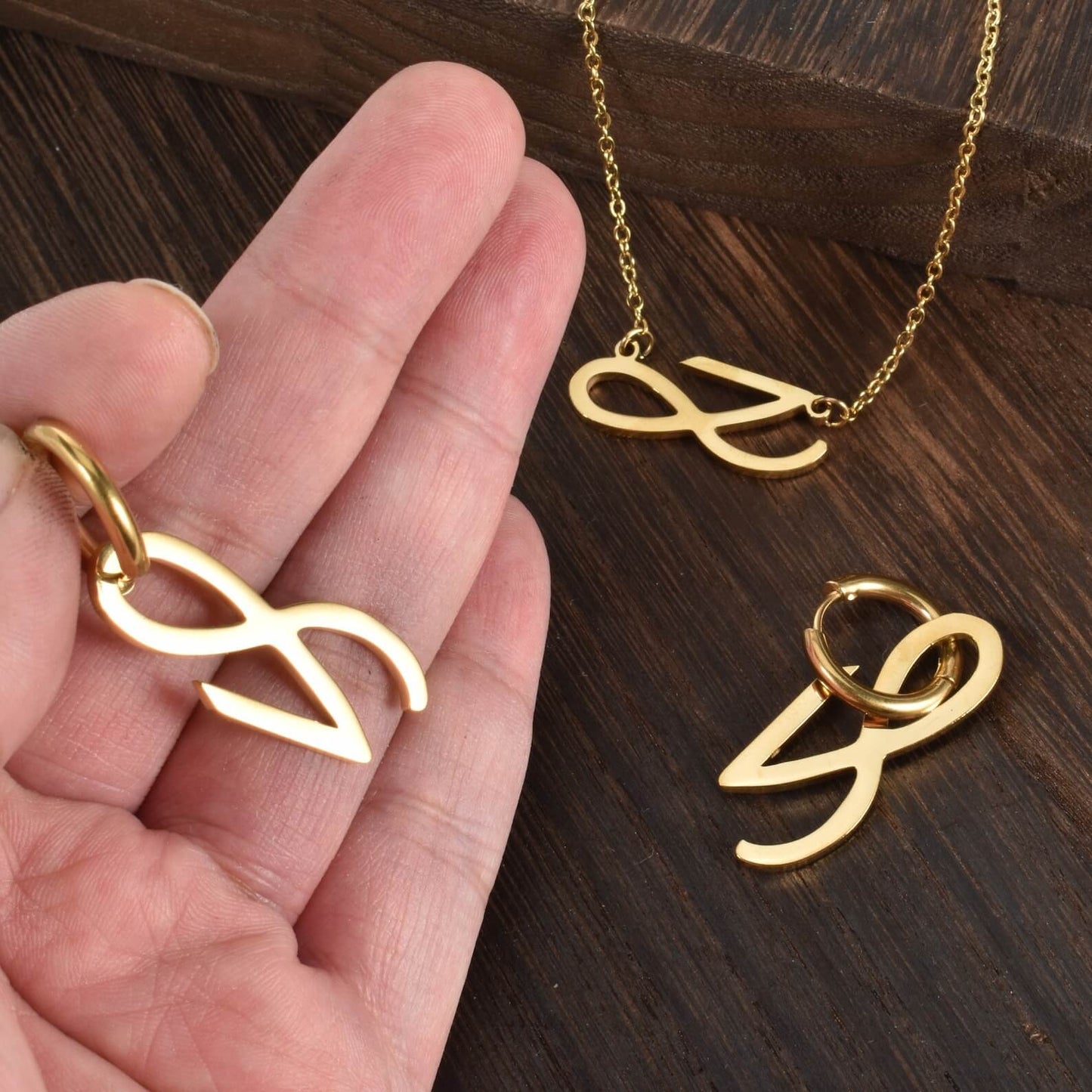 JK Golden Earrings & Necklace