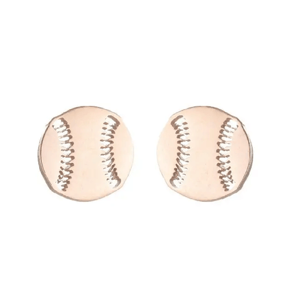 Gold Baseball Earrings